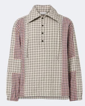 Dries Van Noten Checked Cotton Shirt - Natural