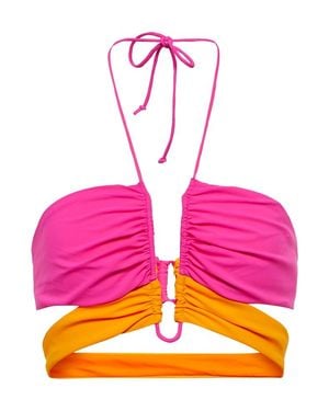 Nensi Dojaka Top de bikini fruncido - Rosa