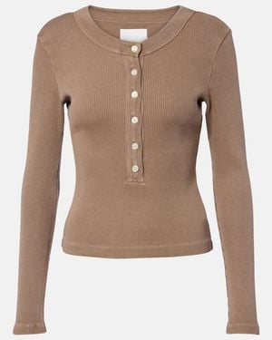 Citizens of Humanity Henley-Top Varra Aus Rippstrick - Braun