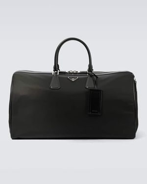 Prada Bolso De Viaje Con Detalles De Piel - Negro