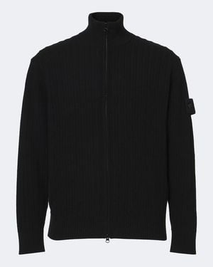 Stone Island Ghost Compass Wool And Cashmere Cardigan - Black