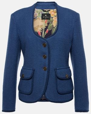 Etro Wool-Blend Blazer - Blue