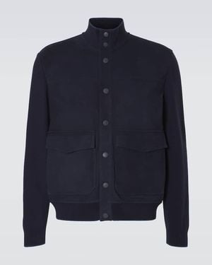 Canali Chaqueta Bomber De Ante - Azul