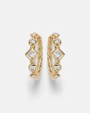 David Yurman Petite Modern Renaissance 18Kt Earrings With Diamonds - White