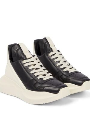 Rick Owens Geth Runner Leather Trainers - Black