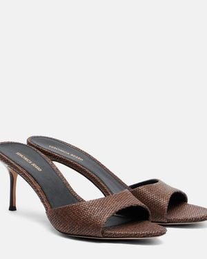 Veronica Beard Woven Mules - Brown