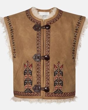 Isabel Marant Clemencia Embroidered Vest - Brown