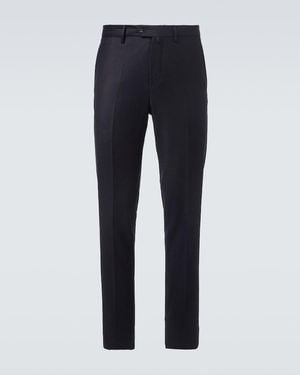 Loro Piana Carlo Wool And Cashmere Straight Trousers - Blue