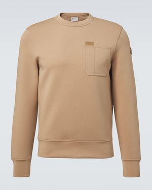 Moncler Cotton-Blend Sweatshirt - Natural