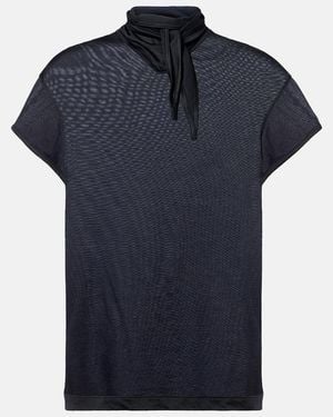 Lemaire Scarf-Detail Jersey Top - Blue