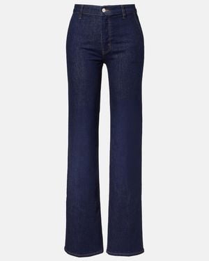 FRAME High-Rise Straight Jeans - Blue
