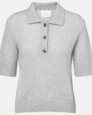 Lisa Yang Masy Cashmere And Silk Polo Shirt - Gray