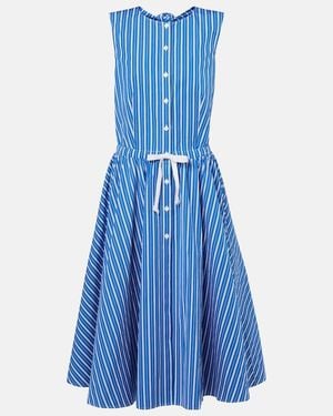 Patou Striped Cotton Shirt Dress - Blue