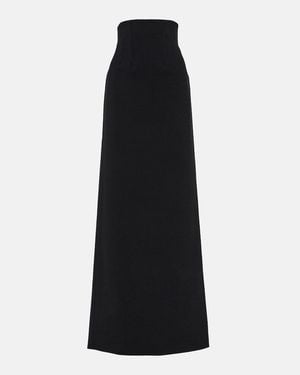 Ferragamo High-Rise-Maxirock Aus Einem Wollgemisch - Schwarz