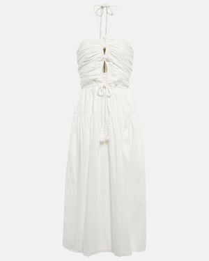 Ulla Johnson Emmaline Halterneck Cotton Poplin Midi Dress - White