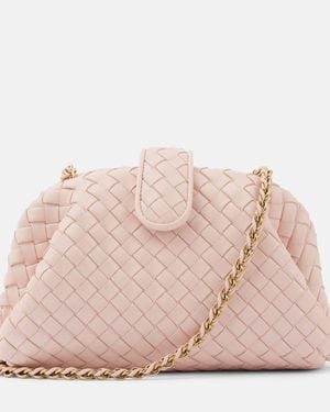 Bottega Veneta Lauren 1980 Intrecciato Small Leather Clutch - Pink