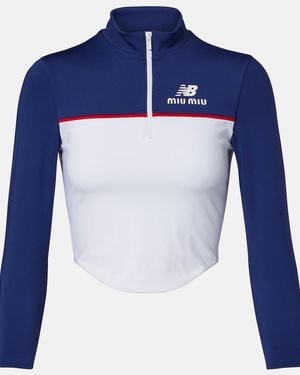 Miu Miu X New Balance Jersey Crop Top - Blue