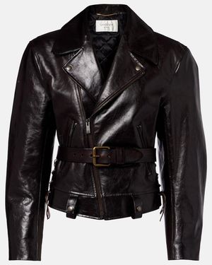 Saint Laurent Leather Biker Jacket - Black