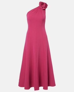 Roland Mouret Floral-Applique One-Shoulder Cocktail Dress - Pink