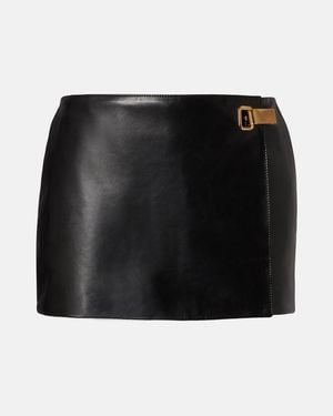 Balenciaga Skort Aus Leder - Schwarz