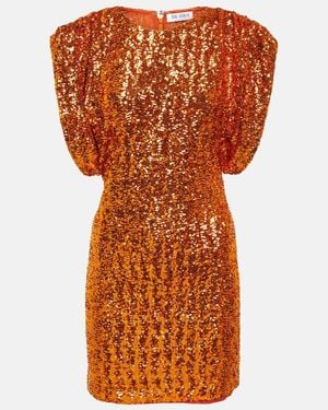 The Attico Annie Sequined Minidress - Orange