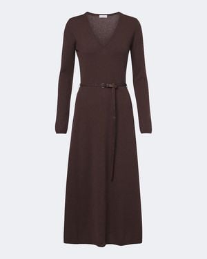 Brunello Cucinelli Midikleid Aus Kaschmir - Braun
