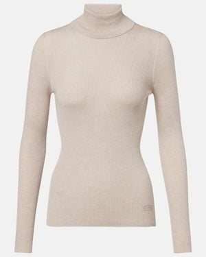 Agnona Pullover Aus Wolle, Seide Und Kaschmir - Natur