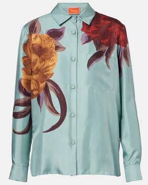 La DoubleJ Hemd Boy Aus Seide - Blau