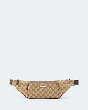 Gucci Rinonera De Lona Gg Con Web - Blanco