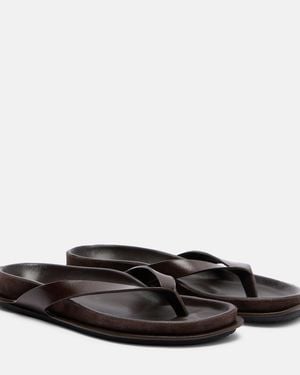 Jacquemus Tatanes Leather Thong Sandals - Black