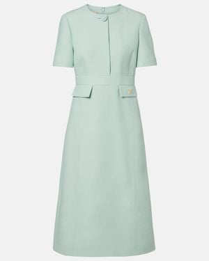 Valentino Crepe Couture Vgold Midi Dress - Green