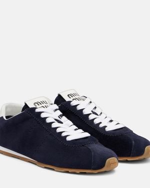 Miu Miu Plume Suede Trainers - Blue