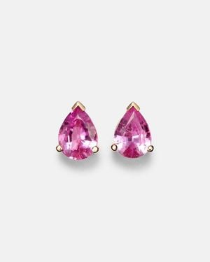 SHAY 18Kt Rose Earrings With Sapphire And Diamonds - Pink