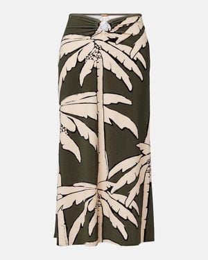 Johanna Ortiz Printed Gathered Terry Maxi Skirt - Green