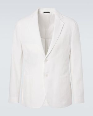 Giorgio Armani Upton Linen Canvas Blazer - White