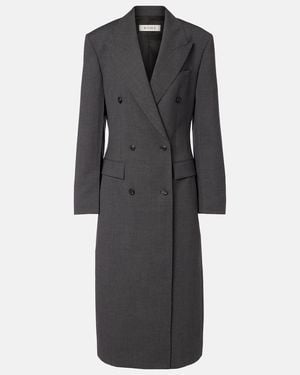 Rohe Double-Breasted Virgin Wool Coat - Black