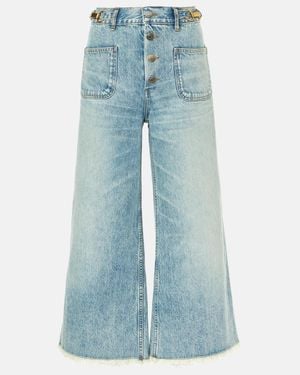 Stella McCartney High-Rise Cropped Flared Jeans - Blue