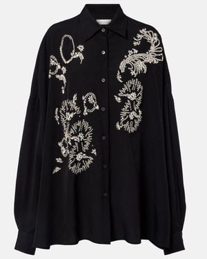 Dries Van Noten Oversized Embellished Shirt - Black