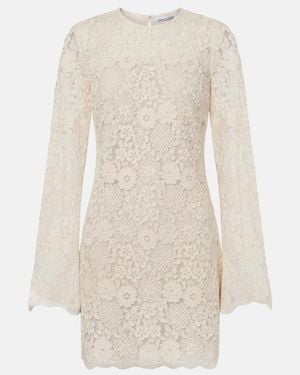 Veronica Beard Teresia Embroidered Tulle Minidress - Natural