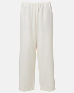 Rohe Wool-Blend Cropped Wide-Leg Trousers - White