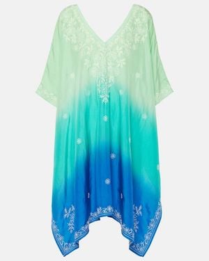Juliet Dunn Bestickter Kaftan Aus Seide - Blau