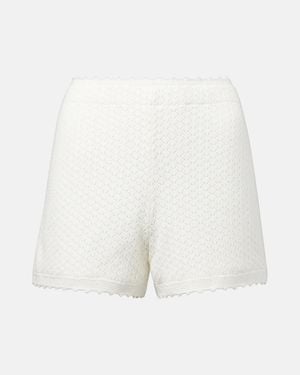 Posse Helena Crochet Shorts - White