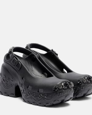 Simone Rocha X Crocs Embellished Platform Court Shoes - Black