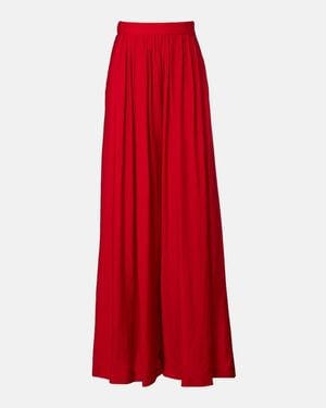 Ralph Lauren Vannesa Pleated Palazzo Pants - Red