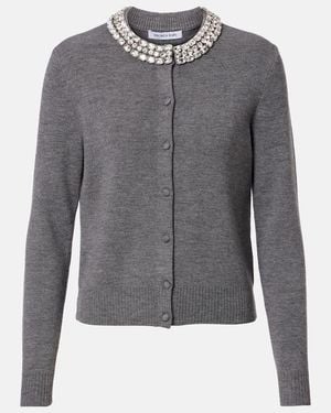 Veronica Beard Cardigan Daro Aus Wolle Mit Kristallen - Grau