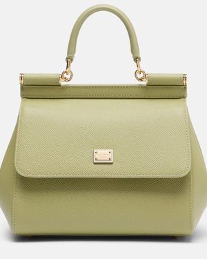 Dolce & Gabbana Sicily Small Leather Top-Handle Bag - Metallic