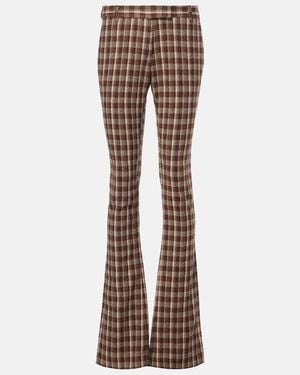 Acne Studios Pantalones Flared A Cuadros - Marrón