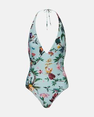 La DoubleJ Costume Intero Con Scollo All'Americana E Stampa - Verde