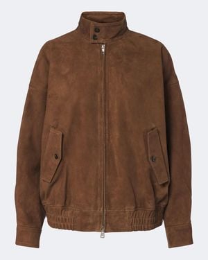 Agolde Blousonjacke Blair Aus Veloursleder - Braun