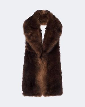 Yves Salomon Shearling Vest - Brown